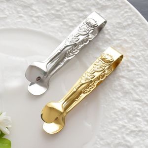 CEMOMEF Stainless Steel Bar Tools Tea Party Supplies Sugar Clip Ice Cube Clamp Ice Tongs Food Serving Tongs