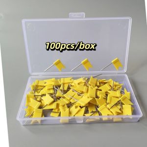 GENENIC 100pcs/box Reliable Material Colored Push Pins Easy Insert Bright Colors Map Pins Convenient 100 Pieces Box Drawing Tacks Office Use