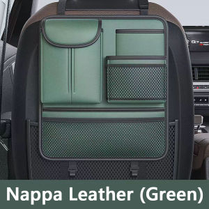Car Seat Organizer Car Seat Back Organizer Large Capacity Car Seat Back Storage Bag Car Backseat Car Organizer Travel Accessories with Hook Leather Car Tissue Box