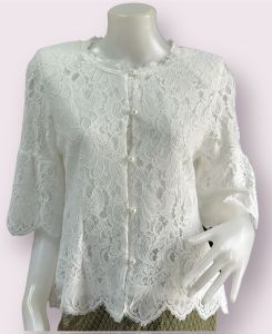 เสื้อลูกไม้คอตตอน เกาหลี ญี่ปุ่น แขนยาว