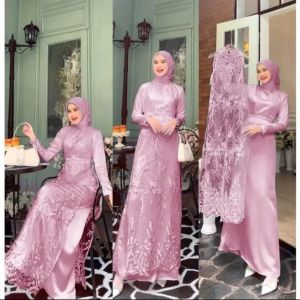 SAVINA Dress Silk Rompi Gamis Kondangan Wisuda Lamaran Trending Outfit Pesta Pernikahan Bridesmaid Seragam Keluarga Polos