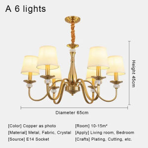 ⚡American Country Chandelier Ceiling For Living Room Kitchen Bedroom R Pendant Light Fabric Hanging Lamp Dining Room Home Dec