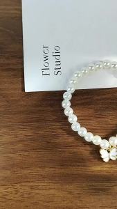 [ Premium Selection ] Pearl Butterfly Jewelry Set Oil Drop Butterfly Pendant Pearl Bracelet Earrings Necklace Womens Accessories