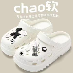 [Free Shipping] WomenS Thick-Soled Clogs New Summer Outdoor Style Non-Slip Beach Sandals Closed-Toe Half Slippers
