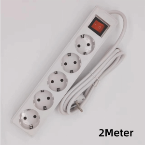 NOBLELUX with ON/OFF Switch EU Power Strip 3/4/5 Sockets 2/3/5Meters Cord Power Converter Durable Multiple Sockets Extension Socket Home Use