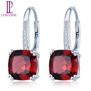 Genuine Sterling Silver 925 Earring Natural Garnet Earrings Natural Gemstone Women Lovely Jewelry for Women Christmas