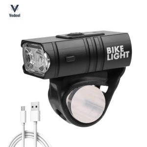 LED Bicycle Light 10W 800LM Mountain Road Bike USB Rechargeable Aluminum Alloy Front Lamp Cycling Equipment Bicycle Accessories [Vodool Shophouse]