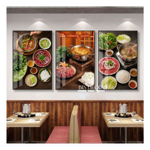 (ẢNH THẬT) Tranh treo tường bò nhúng giấm trang trí decor quán nhà hàng kèm đinh