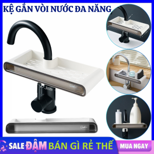 Kệ Gắn Vòi Đựng Đồ Rửa Chén Có Lỗ Thoát Nươc Tiện Lợi – Khay Đựng Miếng Rửa Chén Xà Phòng Gắn Vòi - Giá Treo Vòi Đựng Đồ Bằng Nhựa Cứng Cáp Tiện Dụng