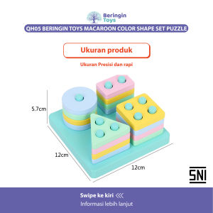 Beringin Toys Macaroon Color Shape Set Puzzle / Mainan Puzzle Anak / Mainan Edukasi Anak /  3D Puzzle