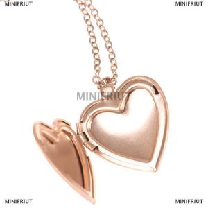 [COD] MINIFRIUT Love Heart Locket Pendants for Women Men Openable Photo Frame Picture Necklace