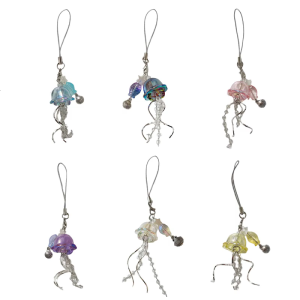Jellyfish Phone Charm Keychain Pendant Phone Strap Acrylic Texture Phone Chain Suitable for Fashion Enthusiasts Present