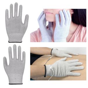 High Elasticity Silver Fiber Gloves Build In Intelligent Massage System Relieve Hand Fatigue During Work Or Gaming 2pcs