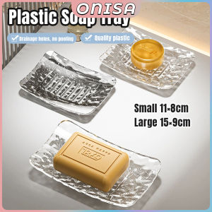 Onisa Plastic Soap Dish Drain Hole Non‑Slip Base Soap Holder Tray For Bathroom Home Gym Travel
