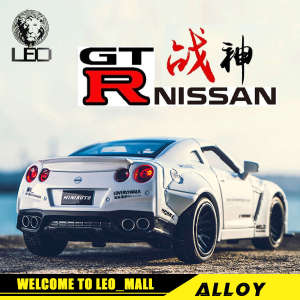 LEO 1:32 NISSAN GTR R35 Sound & light function the door can be opened diecast Alloy car model toys for boys toys for kids car for kids educational toys cheap prices