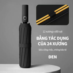 AIODIY Dù Cán Dài 24 Nan - Ô Che Mưa Cứng Cáp - Dù gấp gọn tự động
