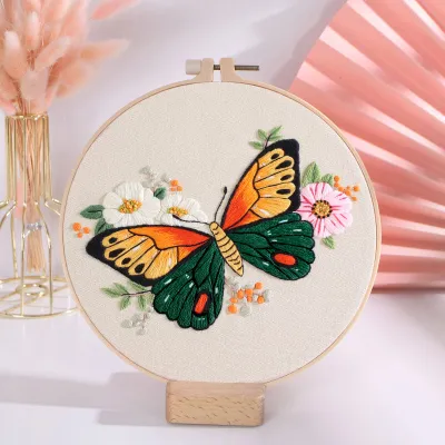Embroidery Kit/Butterfly Embroidery/DIY Embroidery Kit/Embroidery Kit Set Beginner/Sulaman/Hand Embroidery