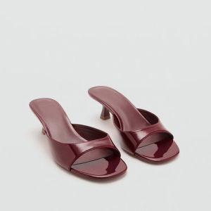 2026Za Summer New Square-Toe Thin-Heel Sandals Retro Cat-Heel Soft Leather Comfortable High Heels