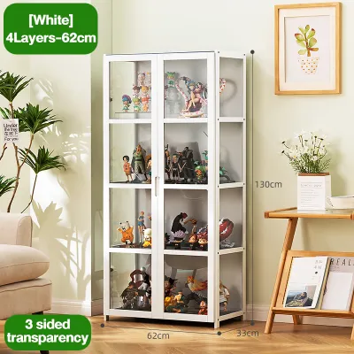 Bamboo Display Cabinet Locker 1/2Doors Acrylic door Transparent Dustproof Moistureproof Bedroom toy display cabinet