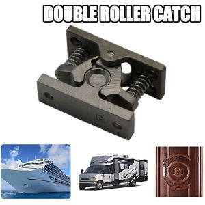 TKC28 Stainless Steel Spring Loaded Door Lock Universal Heavy Duty Door Stopper Lock Release Windproof Double Roller Catch Hardware Accessories