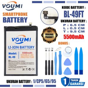 VOUMI BL-49FT Baterai Battery Double IC Power high Capacity Tecno Spark 6 GO KE5 / Spark 6 KE7 / Spark 5 Pro KD7 / Spark 5 TKD7Hj / Spark GO 2022 KG5 / Spark 8c KG5k