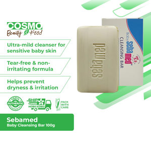 Sebamed Baby Cleansing Bar 100g - Dạng thanh không gây kích ứng không gây chảy nước mắt giúp ngăn ngừa khô da và kích ứng.