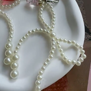 Nơ Ngọc Trai dâu tây Keychain dễ thương trang trí Keyring trang trí ba lô mặt trang trí hình túi xách mặt dây chuyền quà tặng bé gái phụ nữ