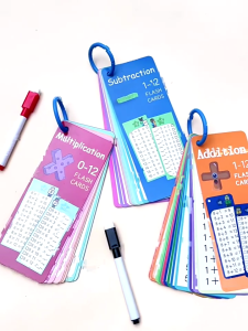 Interactive Multiplication Division Flash Cards Math Facts Flash Cards Reusable Learning Flashcards for Write and Wipe