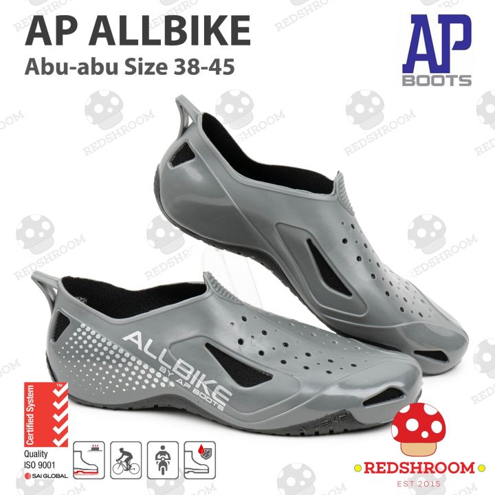Sepatu Bikers AP ALLBIKE AP Boots Abu Fashion Lokal Karet Anti Air&Slip Ringan Sepeda Motor Touring