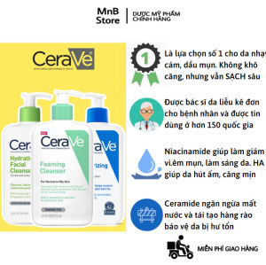Sữa rửa mặt Cerave Foaming Facial Cleanser Hydrating SA cho da dầu mụn nhạy cảm da khô 473ml