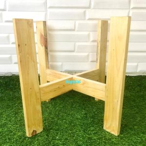Standing Pot Kayu Kaki 4 Hiasan Pajangan Dekorasi Ruang Tamu Aesthetic