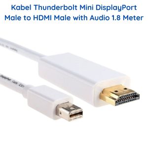 Kabel Thunderbolt Mini DP DisplayPort to HDMI Male with Audio 18 Meter iMac Macbook mDP HDTV 1080p
