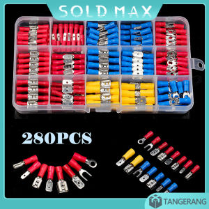 280pcs Konektor Terminal Kabel Listrik Insulated/Car Spade Connector Splice Wire Crimp Terminals/Skun Konektor Kabel