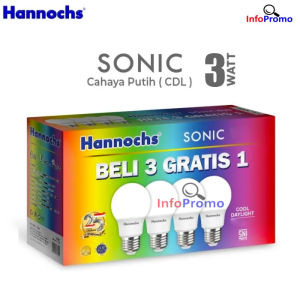 Paket Lampu Led Hannochs Sonic Beli 3 Gratis 1 Varian 3W 6W 10W 13W Isi 4 Pcs Garansi Resmi 1 Tahun