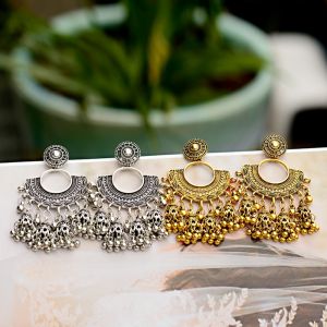 2020ยิปซีโบโฮโบราณชนเผ่าอินเดียต่างหูรูปหยดน้ําสําหรับผู้หญิงสีทองระฆังโลหะพู่ต่างหูBoucle Doreille