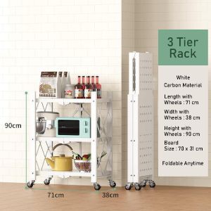 🇸🇬 🔥 Koala Home Folding Kitchen Storage Rack/Shelf Installation-Free with Wheels/Foldable Kitchen Storage Rack/Shelf