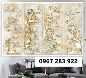 Gạch tranh đẹp tứ quý phong thủy