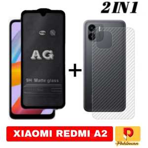 PAKET 2 IN 1 TEMPERED GLASS MATTE ANTI MINYAK FOR XIAOMI REDMI 12 2023 / REDMI NOTE 12 4G / REDMI NOTE 12 PRO 4G / REDMI NOTE 12 PRO 5G / REDMI A2 / REDMI A1 9H MATTE GLASS