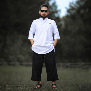 ZABAH - Baju Muslim Pria Cowok Kurta Pakistan Premium Keren Terbaru Atasan Putih Hitam #2
