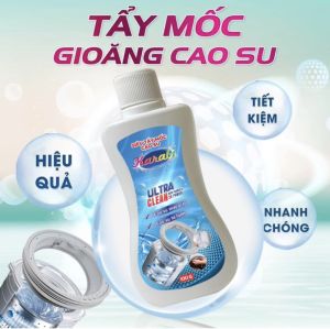 Tẩy Mốc Gioăng Cao Su Máy giặt Karabi 100g giúp loại bỏ vết mốcmảng bám trên silicon gioăng cao su máy giặttủ lạnh.