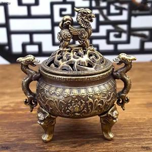 [COD] hegu Vintage Alloy Incense Burner Stick Holder Three Legged Hollow Out Mini Sandalwood Incense Burner Tea Ceremony Home Decoration