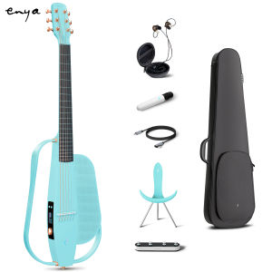 Enya NEXG 2 Carbon Fiber Acoustic-Electric Guitar Travel Smart Audio Guitar with 50W Wireless Speaker Wireless Microphone Hi-Fi Monitor Earphones Footswitch Charging Stand and Gigbag