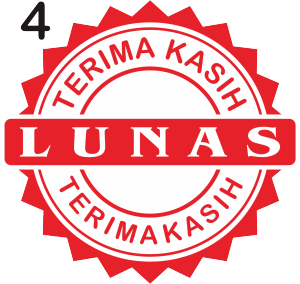 Stempel LUNAS Bulat Desain Bebas Pilih Stempel Flash Otomatis Tanpa Bantalan - Ukuran 35 CM