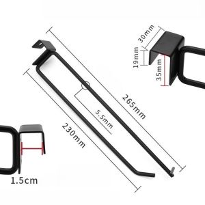 Double-line Slatwall Shelf Hooks | Heavy Duty Metal Display Hooks for Supermarket Retail Store Use