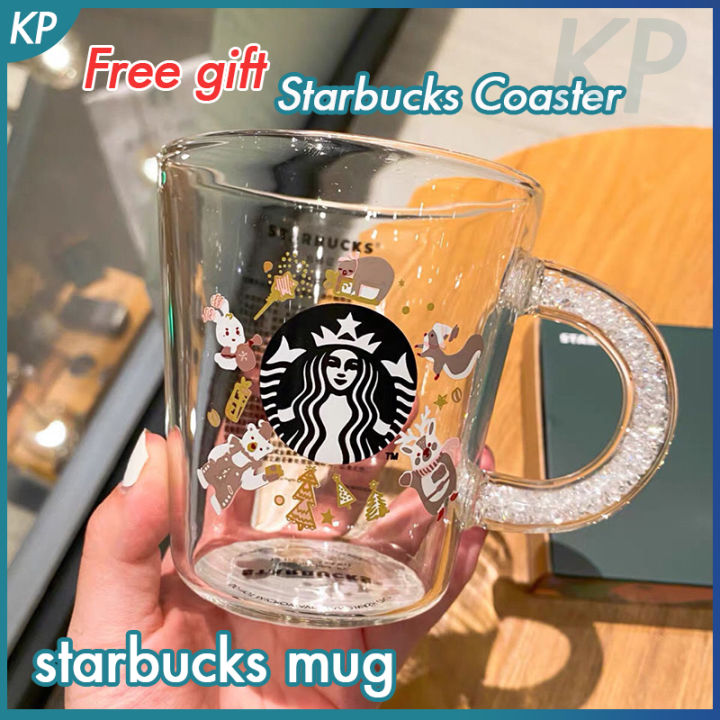 Starbuck Mug 2021 Christmas Carnival Cold Discoloration Glass Cup Creative Cartoon Glass Cup