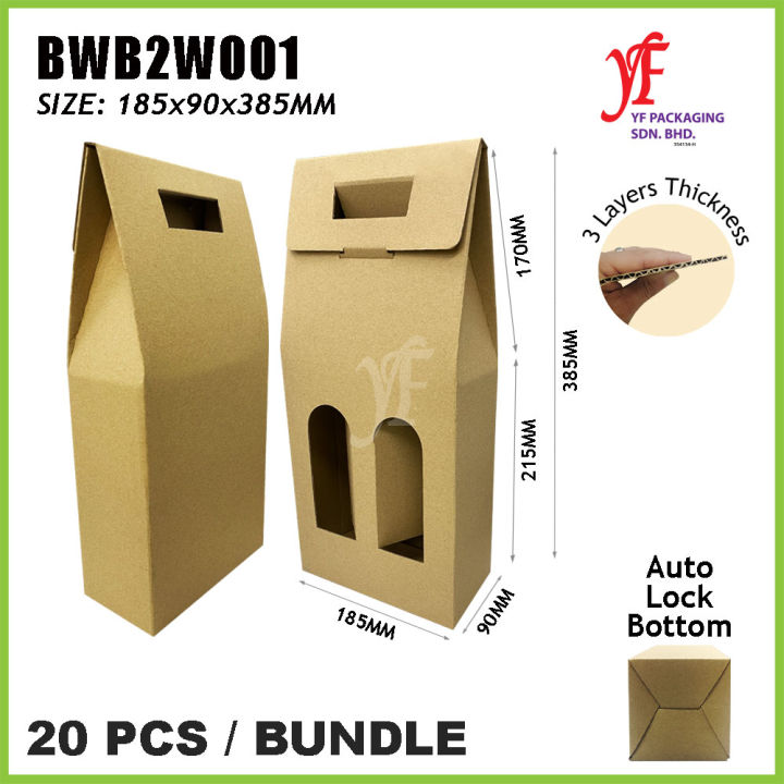 Brown Wine Box Kotak Minuman Packaging Box Kotak Hadiah Gift Boxes Botol Glass Boxes Drink Box Juice Box