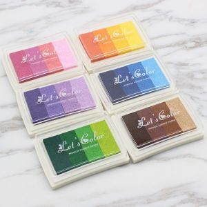 6PCS/SET Stamp Pad InkPad bak stempel gradient lets color radiant color tinta cap stempel warna warni HB1304 DIY