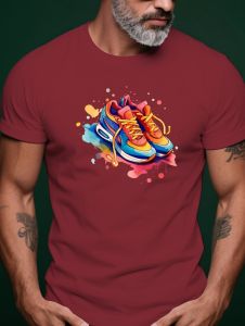 Mens Summer Short Sleeved Printed T-Shirt Colorful Sneakers Print Pattern Artistic Street Style Fashion Loose Mens Clothing