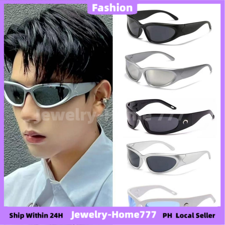 Y2k Top Ins Unisex Moon Rectangular Sunglasses Trend Hip Hop Punk Sun Glasses Street Shooting 1183