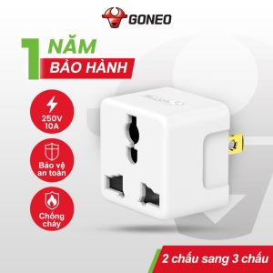 Đầu Nối Đa Năng Chuyển Nguồn phích cắm dẹt GONEO 2500W Chịu Nhiệt Chống Cháy - BZ0010